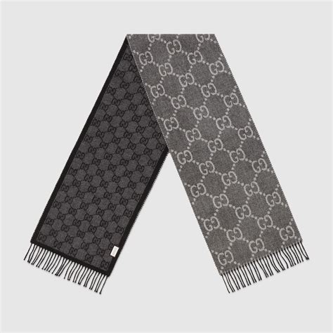 gucci jacquard pattern knit scarf
